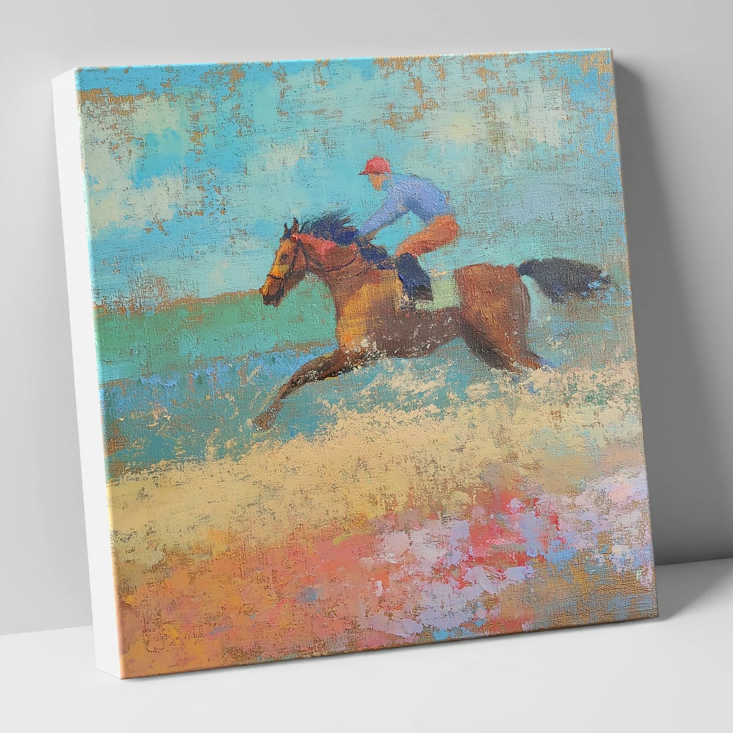 The Coastal Gallop racing horse canvas wall art