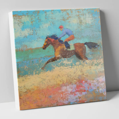 The Coastal Gallop racing horse canvas wall art