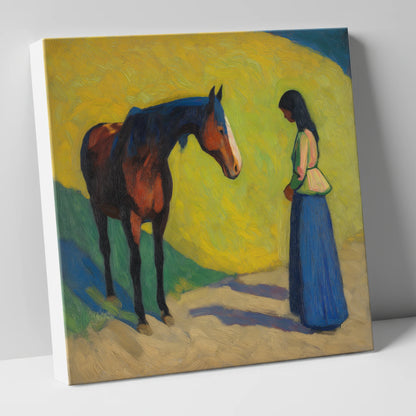 Vibrant Connection horse & rider canvas wall art