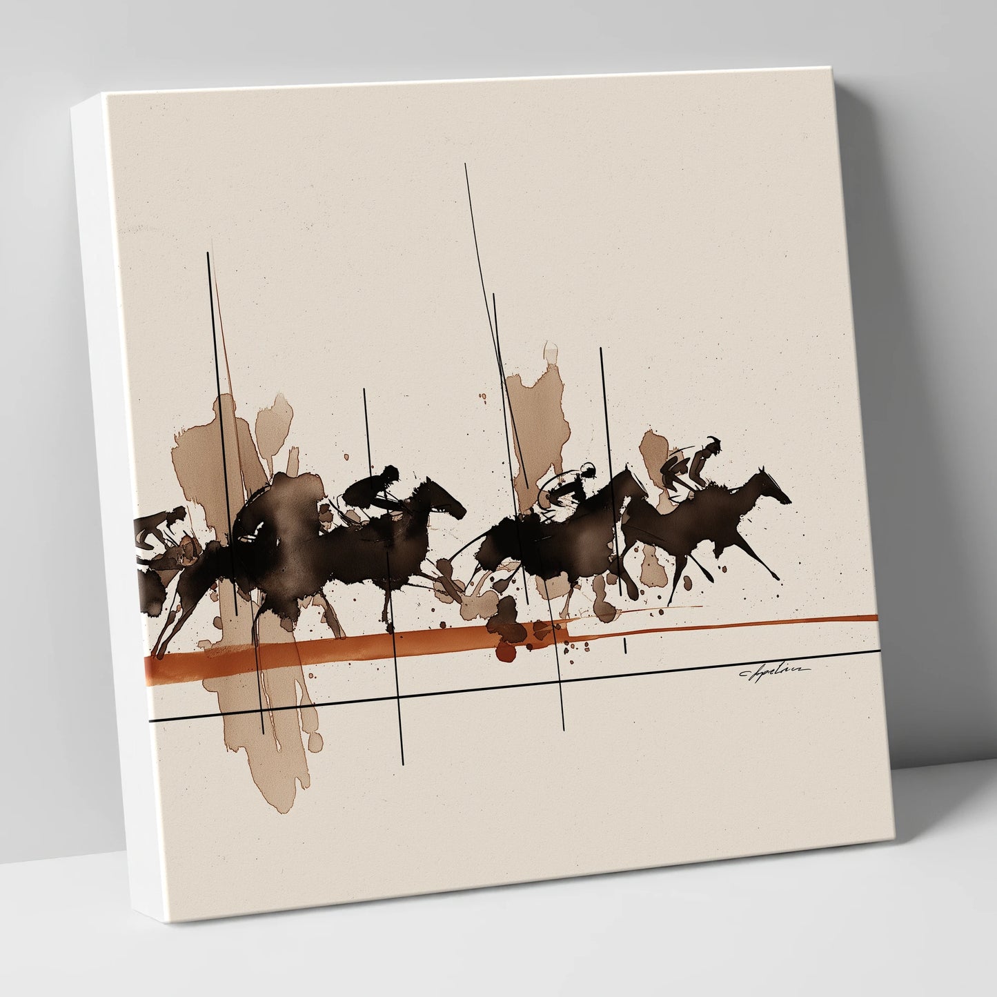 Surge to the Wire racing horse canvas wall art