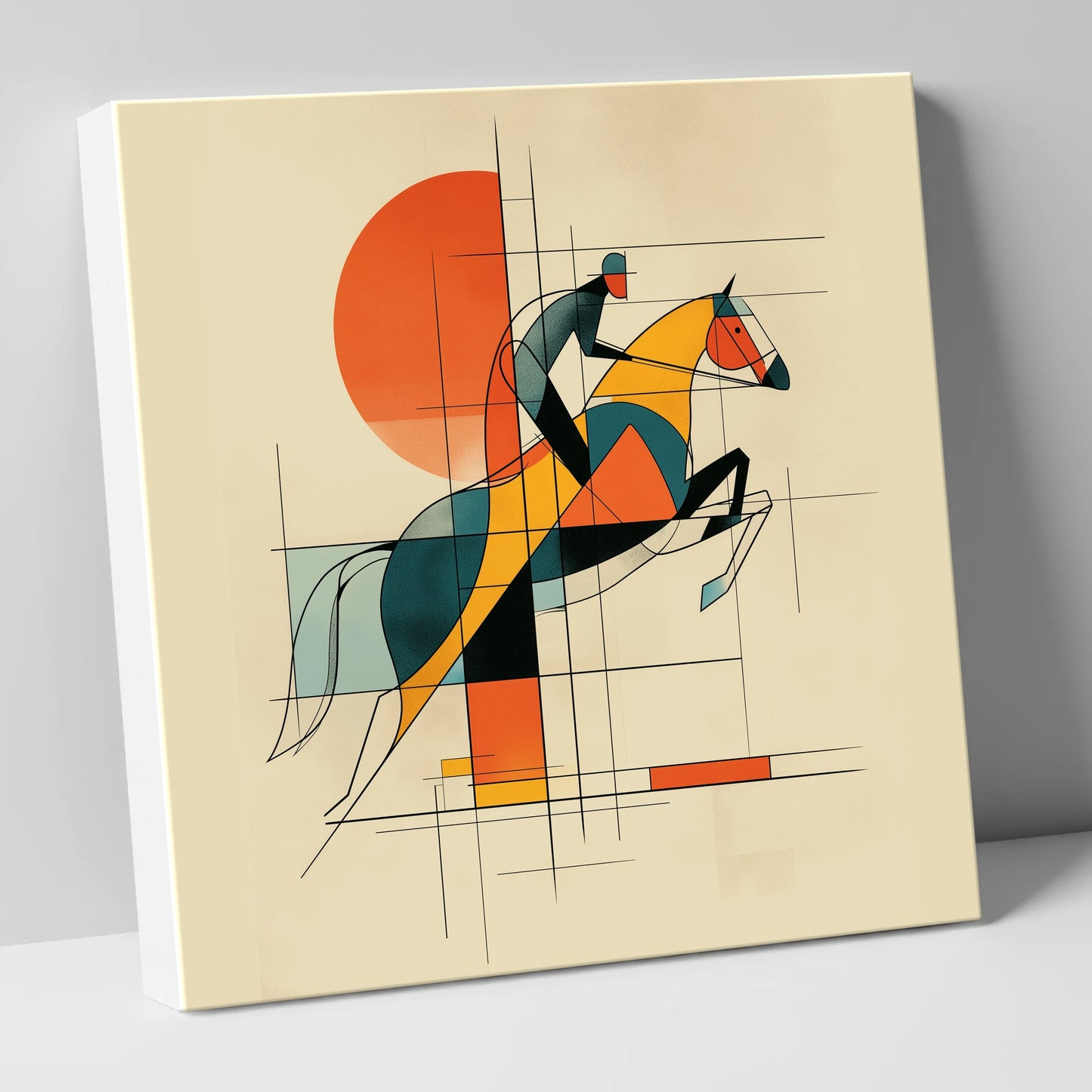 Structured Flight show jumping horse canvas wall art