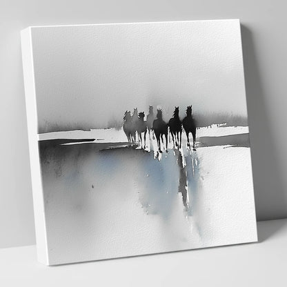 Through the Ethereal Mist horse landscape canvas wall art