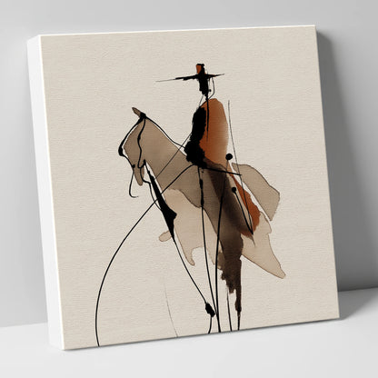 Vaquero Silhouette western horse canvas wall art