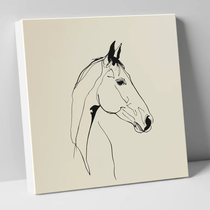 Elegant Equine Profile horse portrait canvas wall art