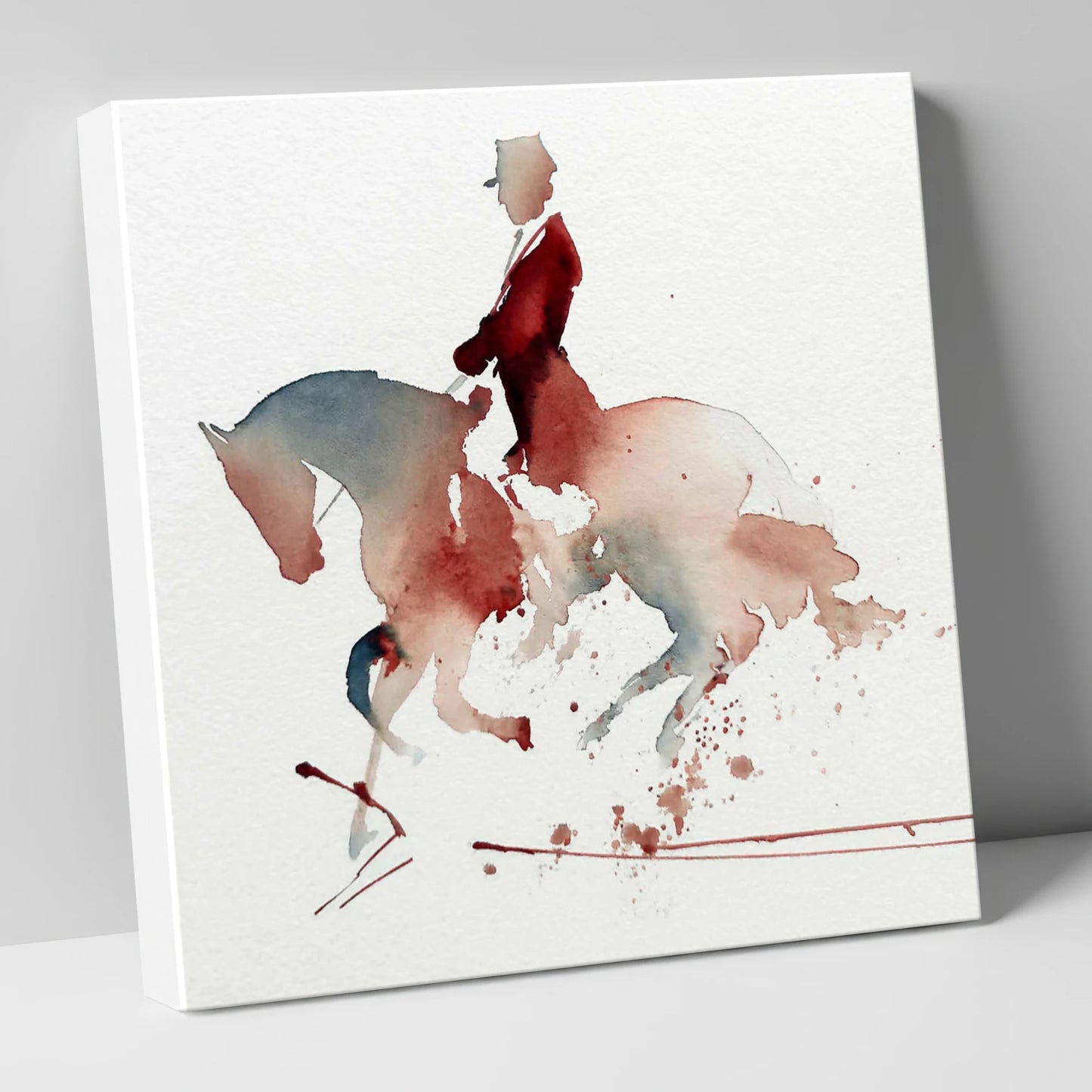 Crimson Collection dressage horse canvas wall art