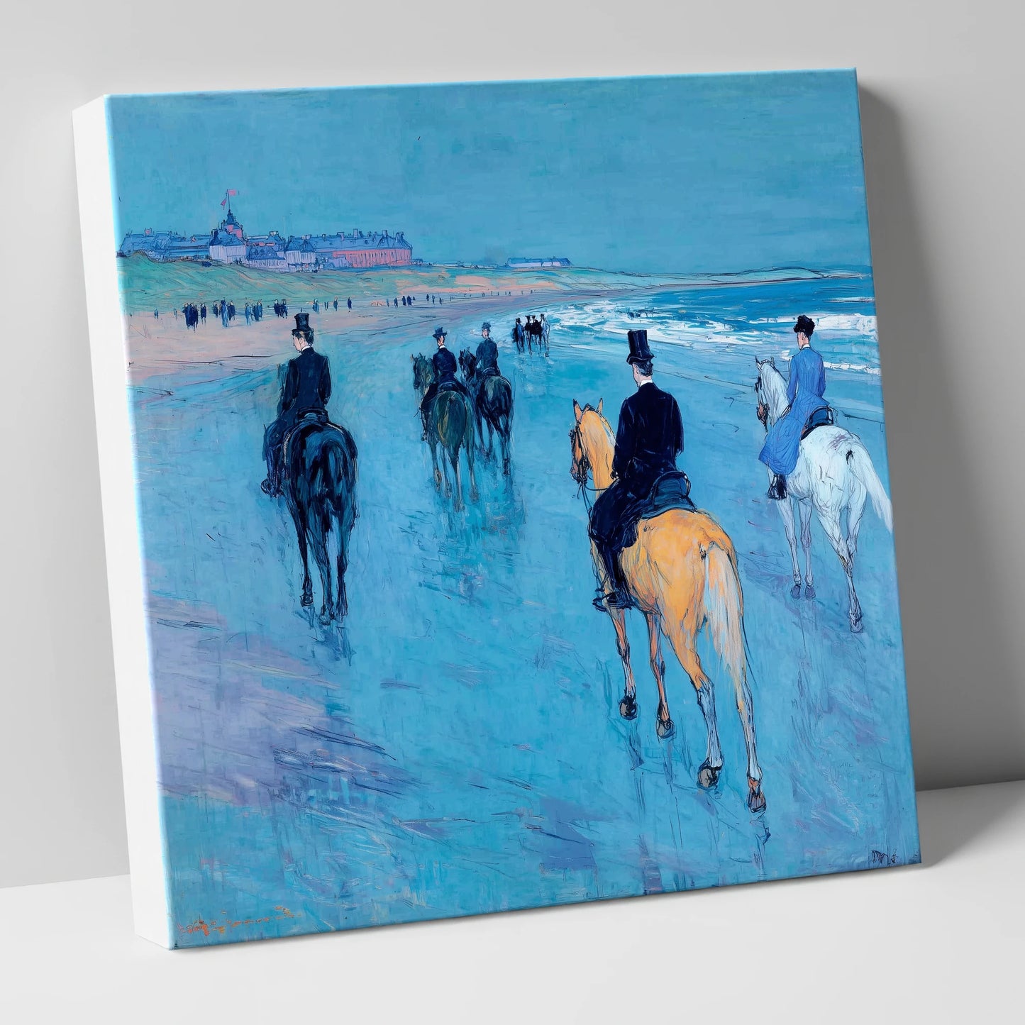 Azure Shore Riders horse landscape canvas wall art