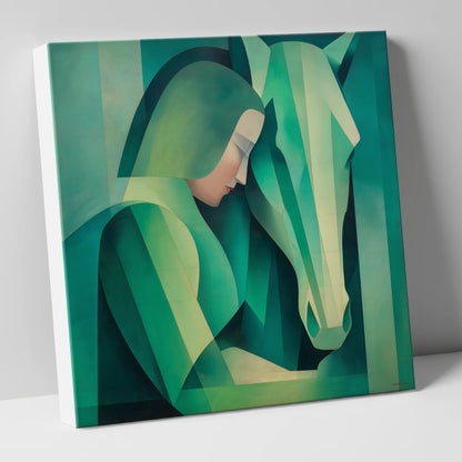The Emerald Bond horse & rider canvas wall art