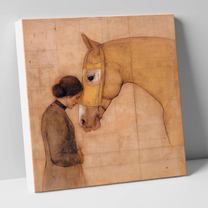 The Silent Language horse & rider canvas wall art