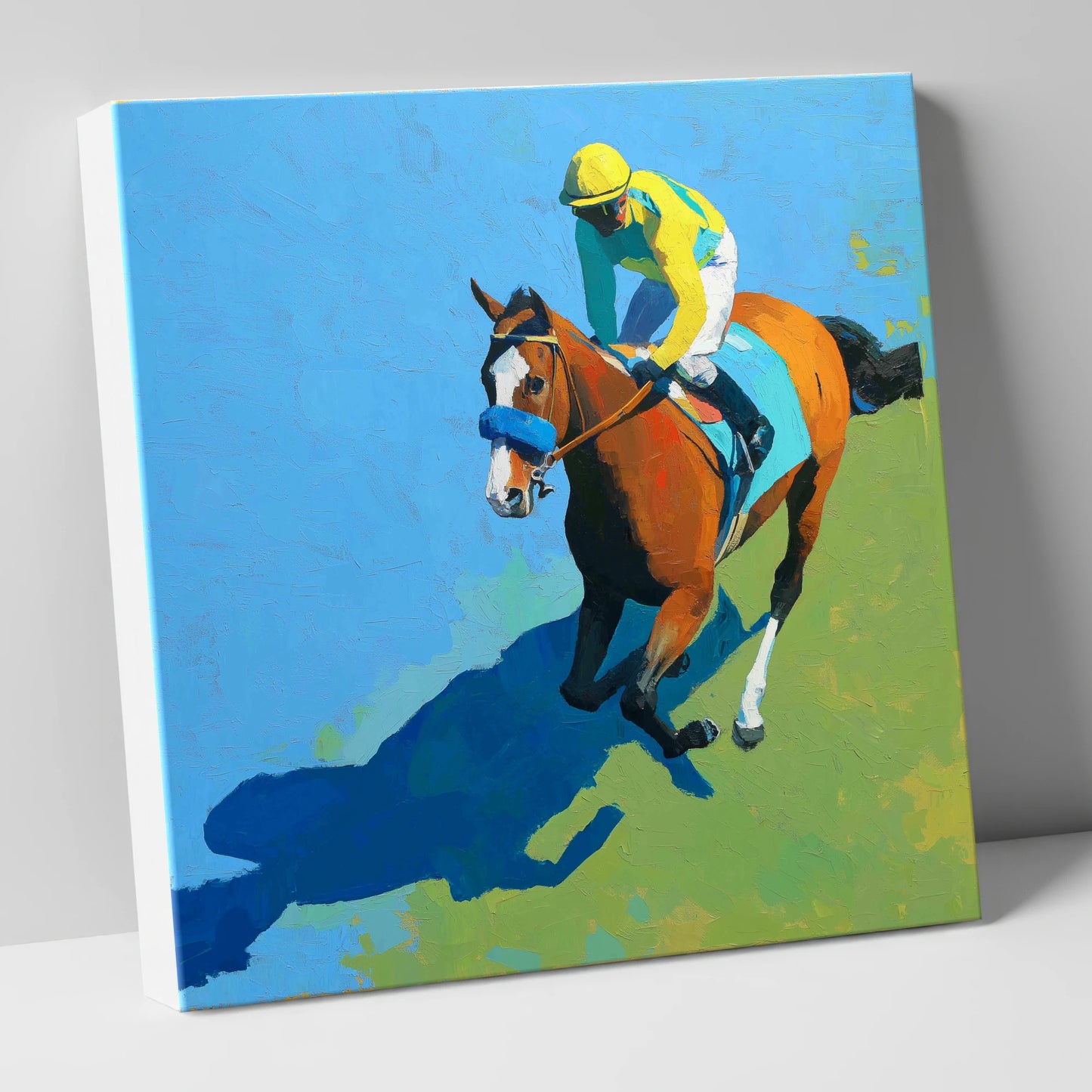 Flight and Shadow racing horse canvas wall art