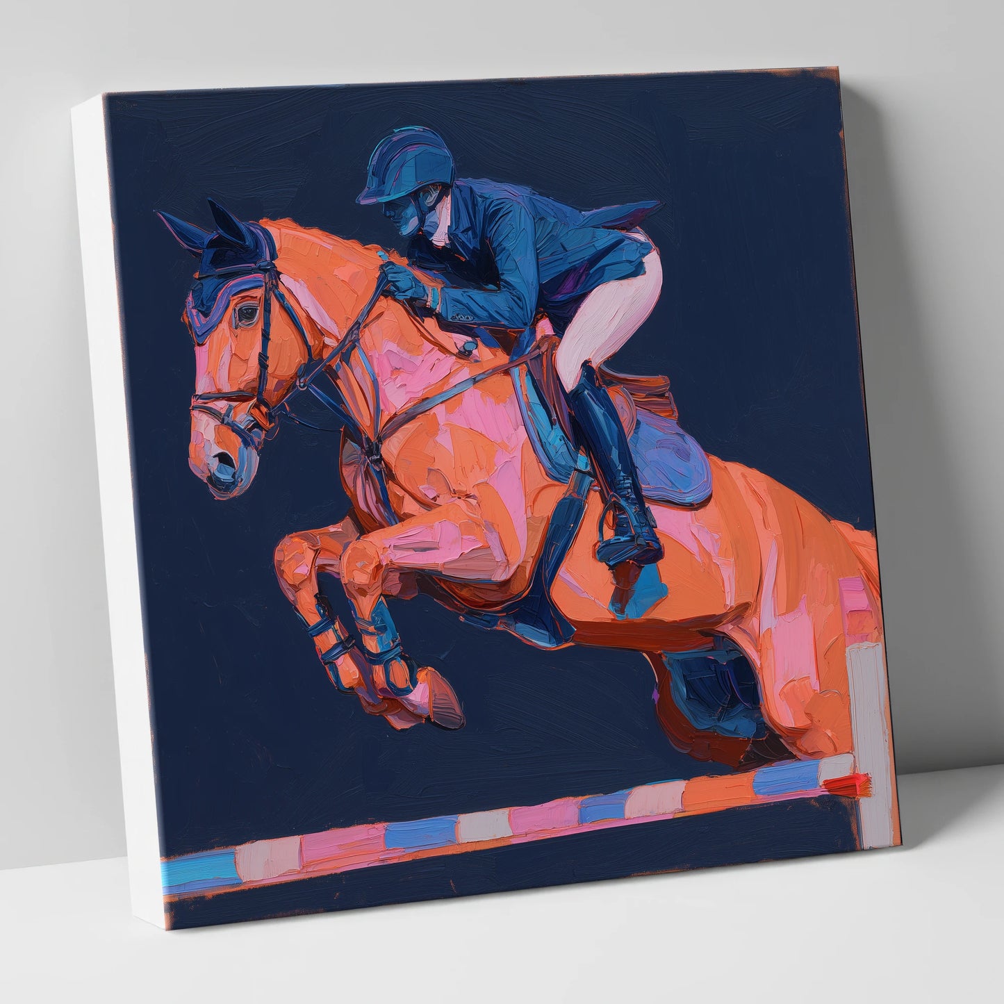 Vivid Flight show jumping horse canvas wall art