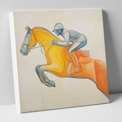 The Amber Arc show jumping horse canvas wall art