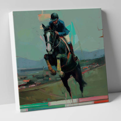 Bold Ascent show jumping horse canvas wall art