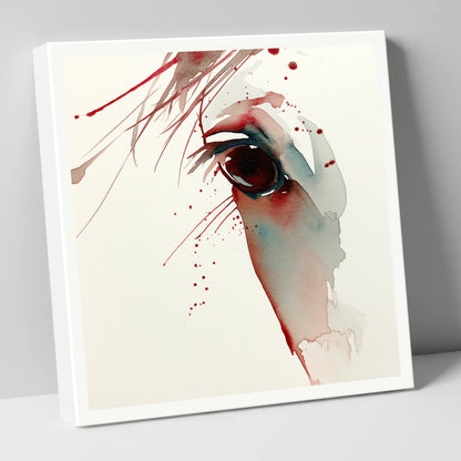 Crimson Gaze horse portrait canvas wall art