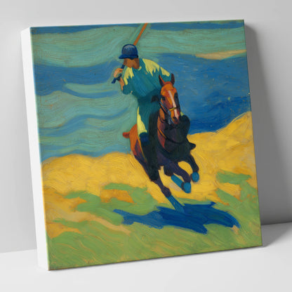 Vivid Polo Strike polo horse canvas wall art