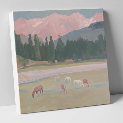 Alpenglow Pastures horse landscape canvas wall art