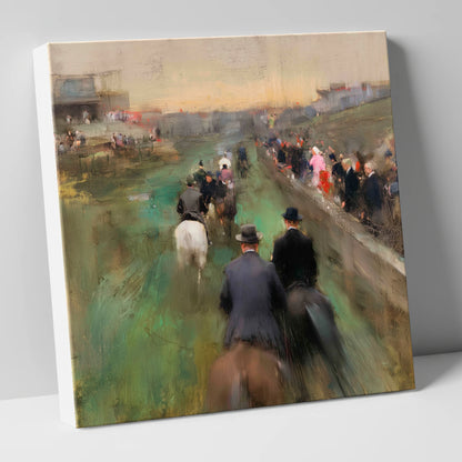 The Paddock Procession racing horse canvas wall art