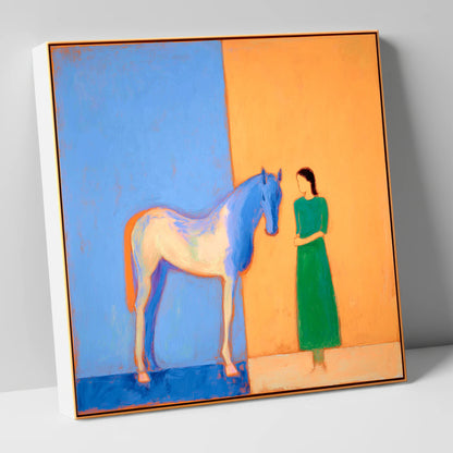 The Silent Bond horse & rider canvas wall art