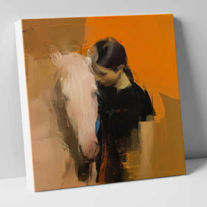 Unspoken Bond horse & rider canvas wall art