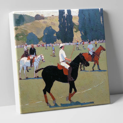 Midsummer Polo Pause polo horse canvas wall art