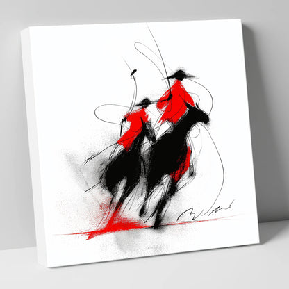 The Crimson Chukka polo horse canvas wall art