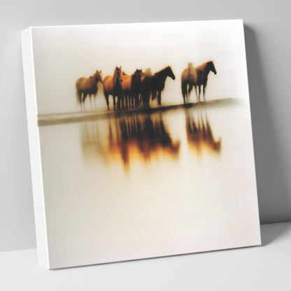 Mirage of the Herd wild horses canvas wall art