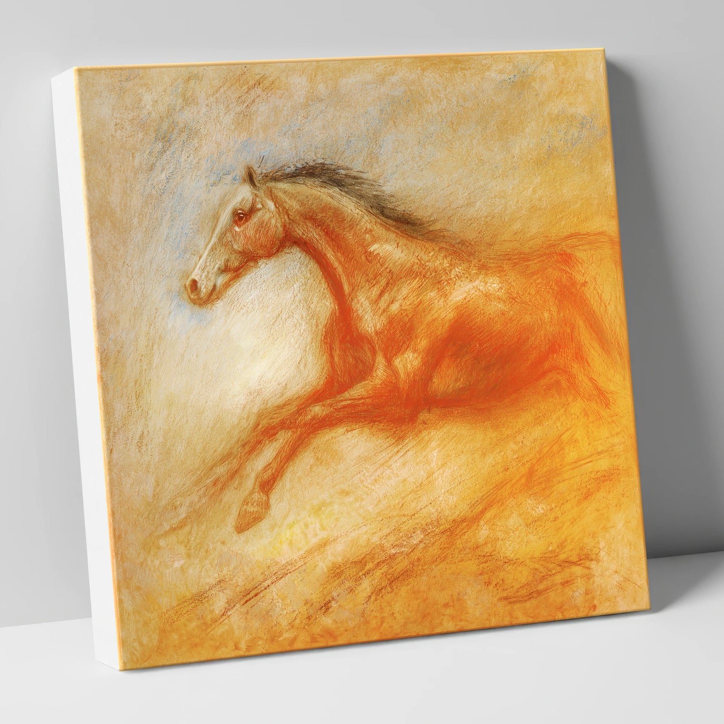 The Golden Gallop racing horse canvas wall art