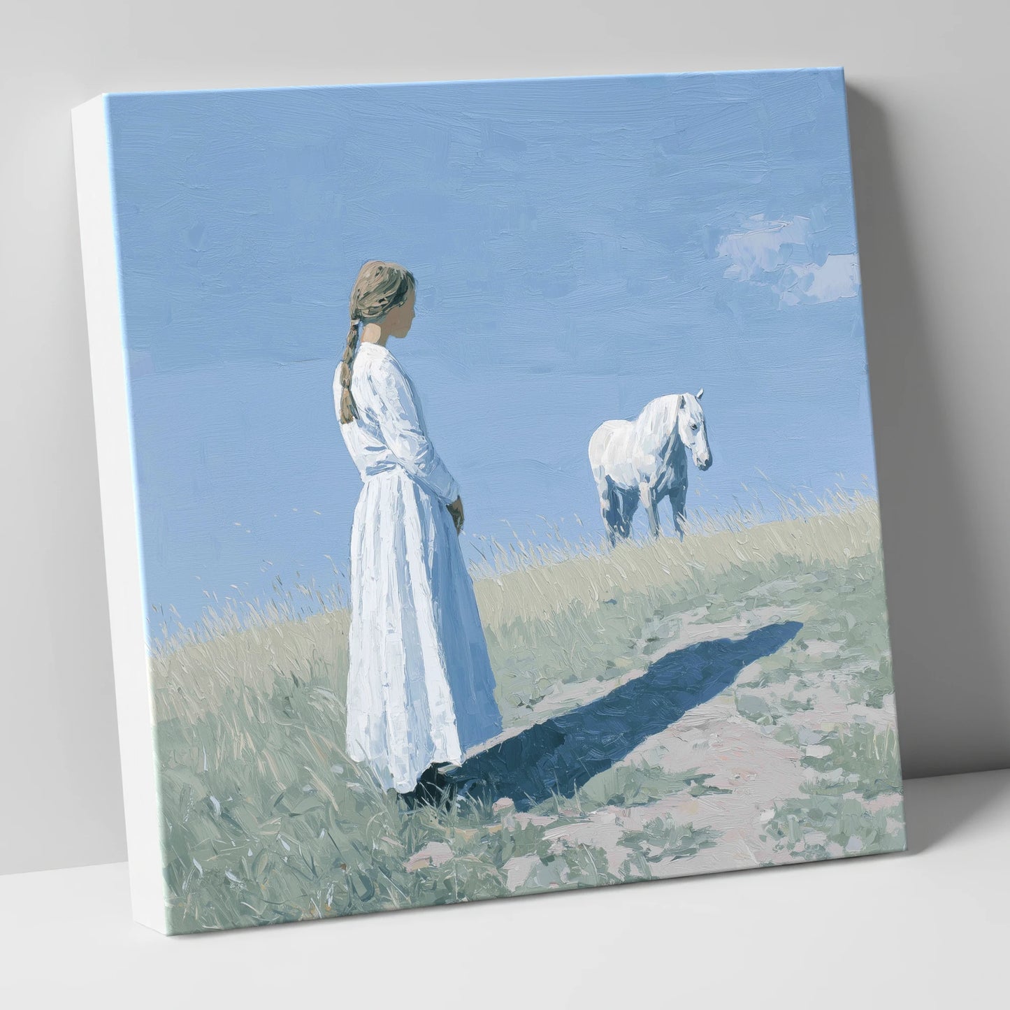 The Quiet Companion horse & rider canvas wall art