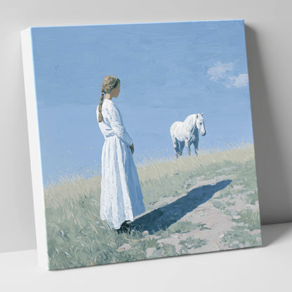 The Quiet Companion horse & rider canvas wall art