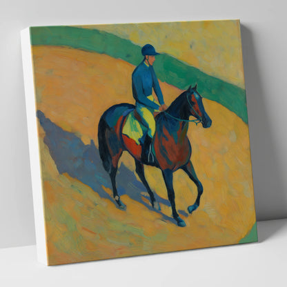 Shadows on the Golden Track racing horse canvas wall art