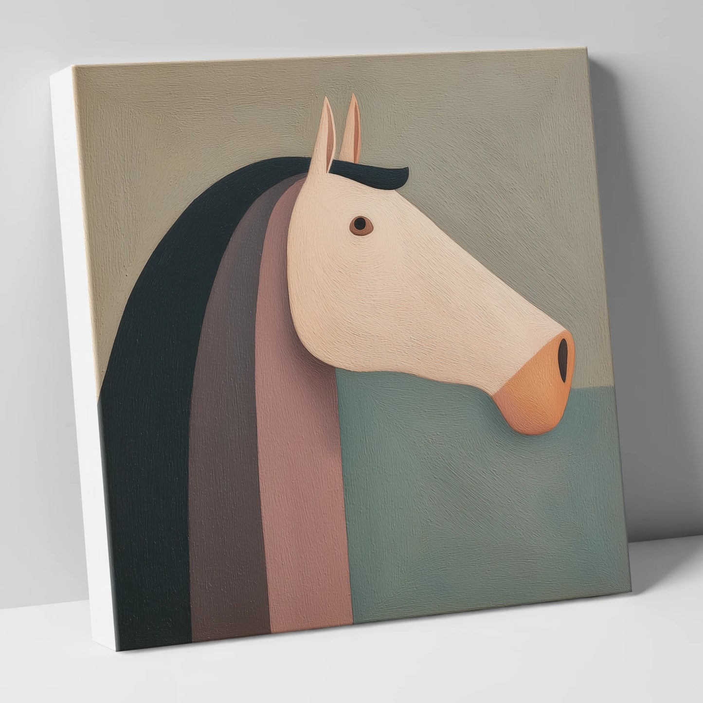 Earthy Equine Profile horse portrait canvas wall art