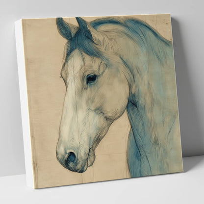 Parchment Profile Study horse portrait canvas wall art