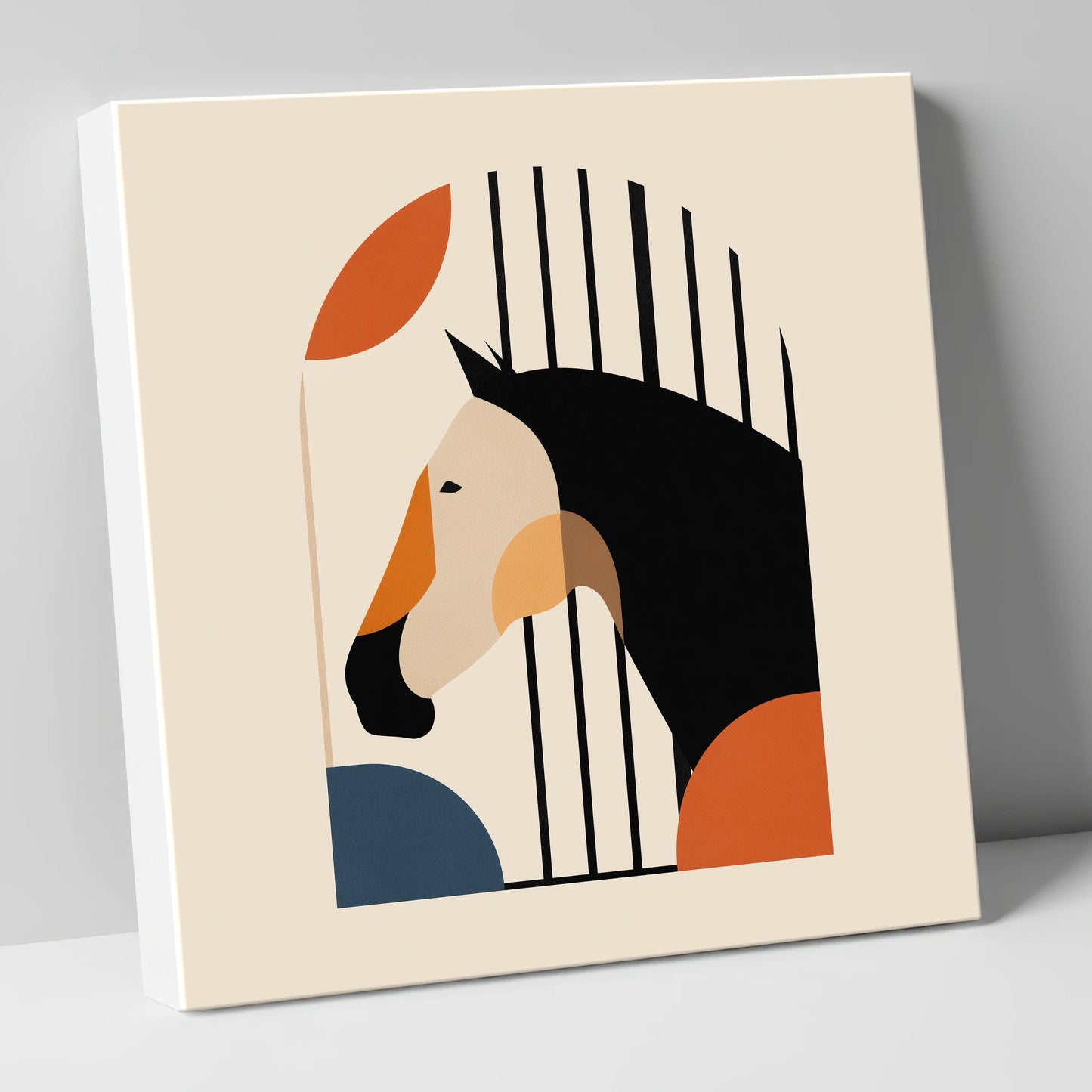 Geometric Stable Profile horse stable canvas wall art