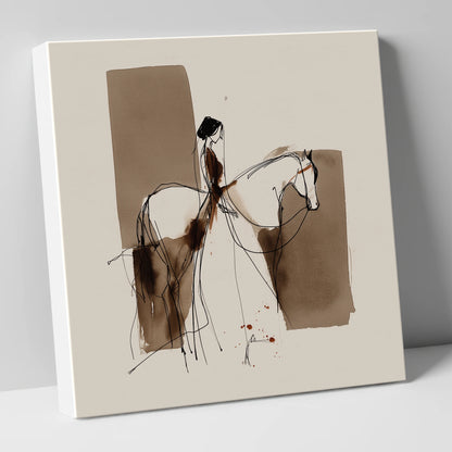 Fluid Connection horse & rider canvas wall art