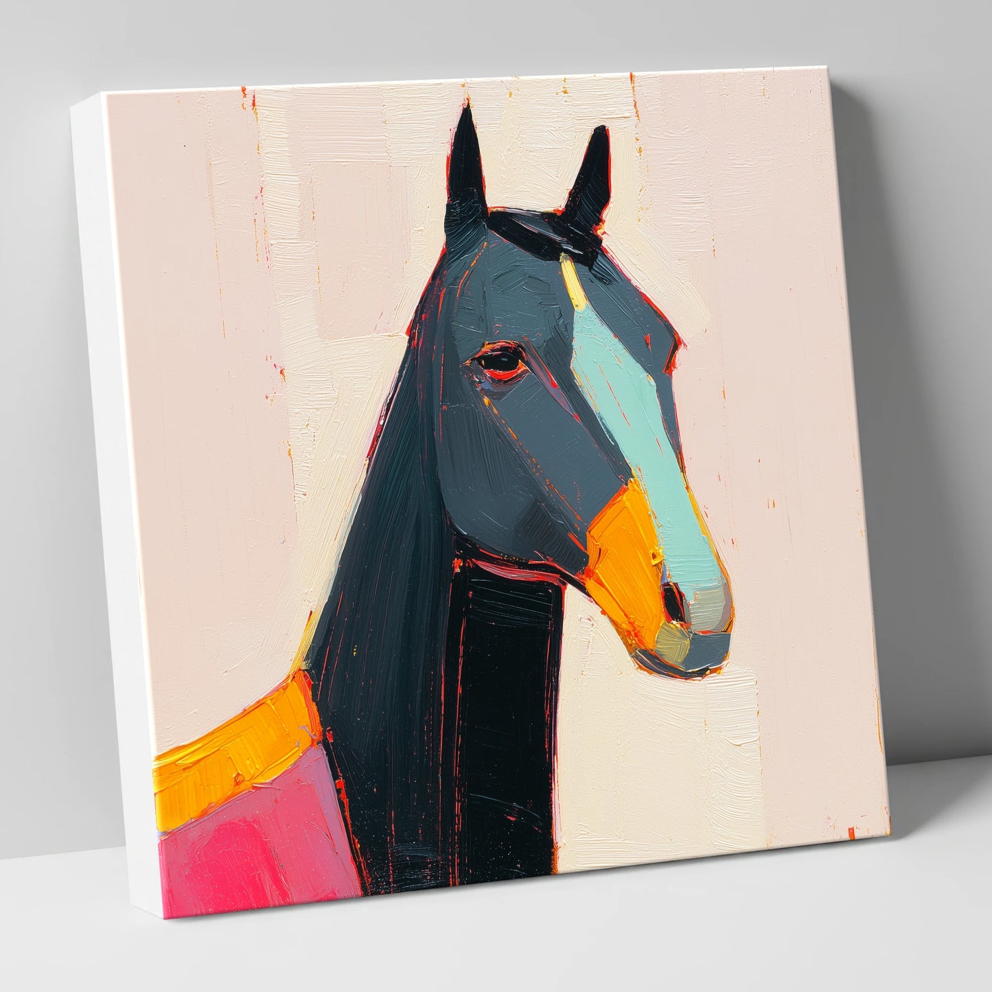 Modern Equine Spirit horse portrait canvas wall art