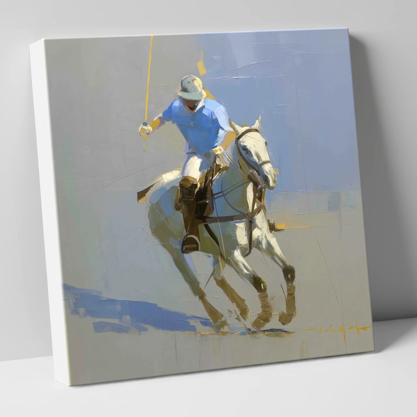 The Decisive Stroke polo horse canvas wall art