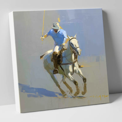 The Decisive Stroke polo horse canvas wall art