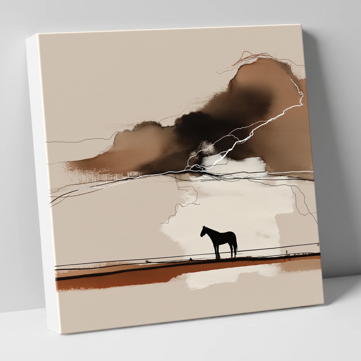 Distant Thunder horse landscape canvas wall art