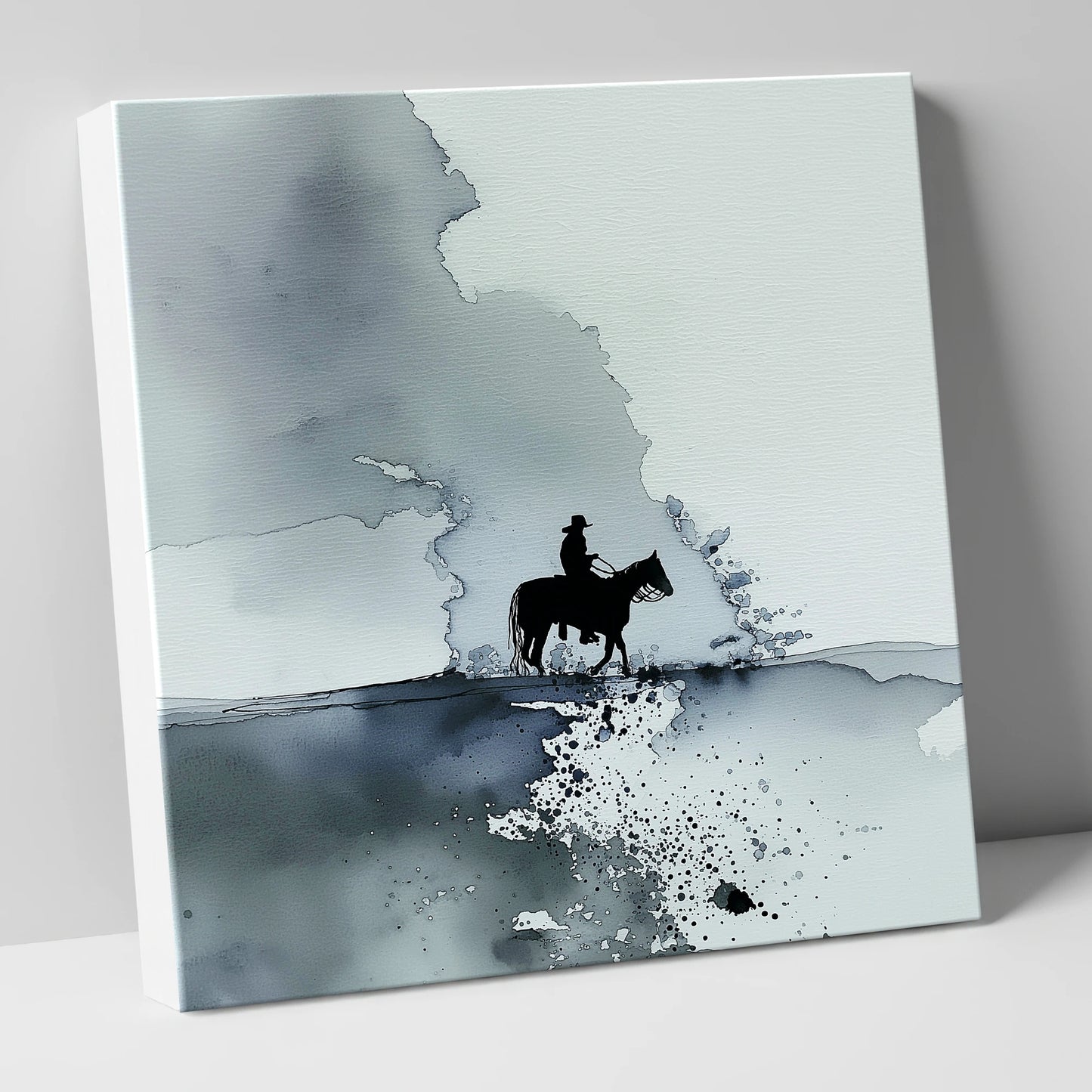 The Lone Trail western horse canvas wall art