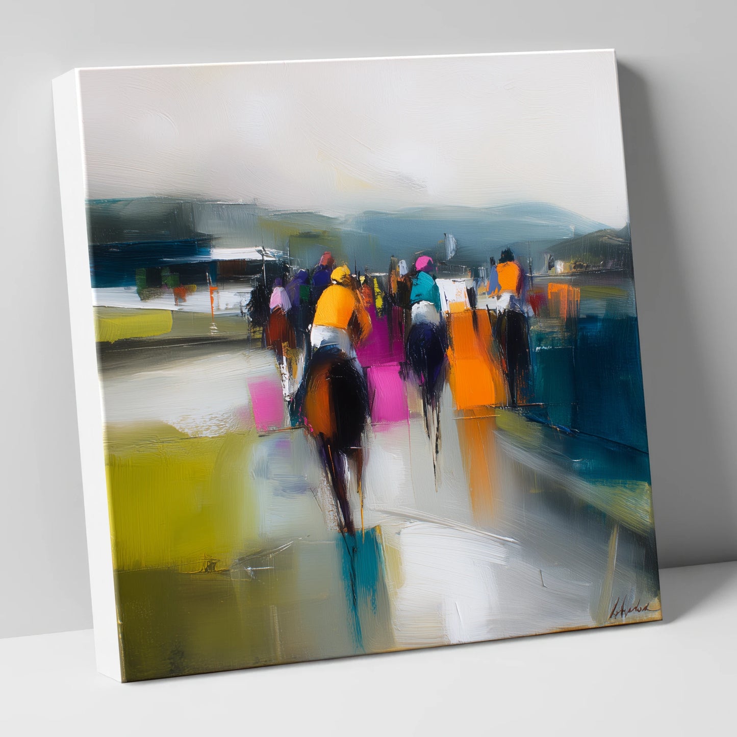 Colours on the Turf racing horse canvas wall art