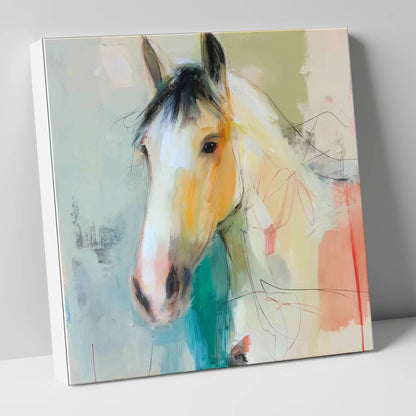 Quiet Grace in Ochre horse portrait canvas wall art