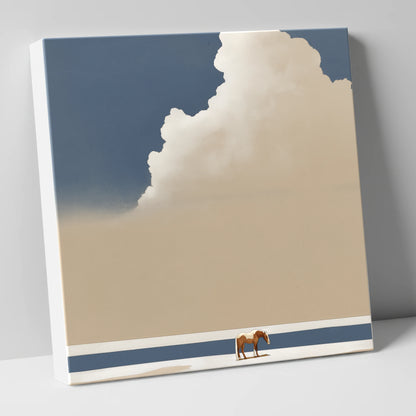 Vast Blue Expanse horse landscape canvas wall art