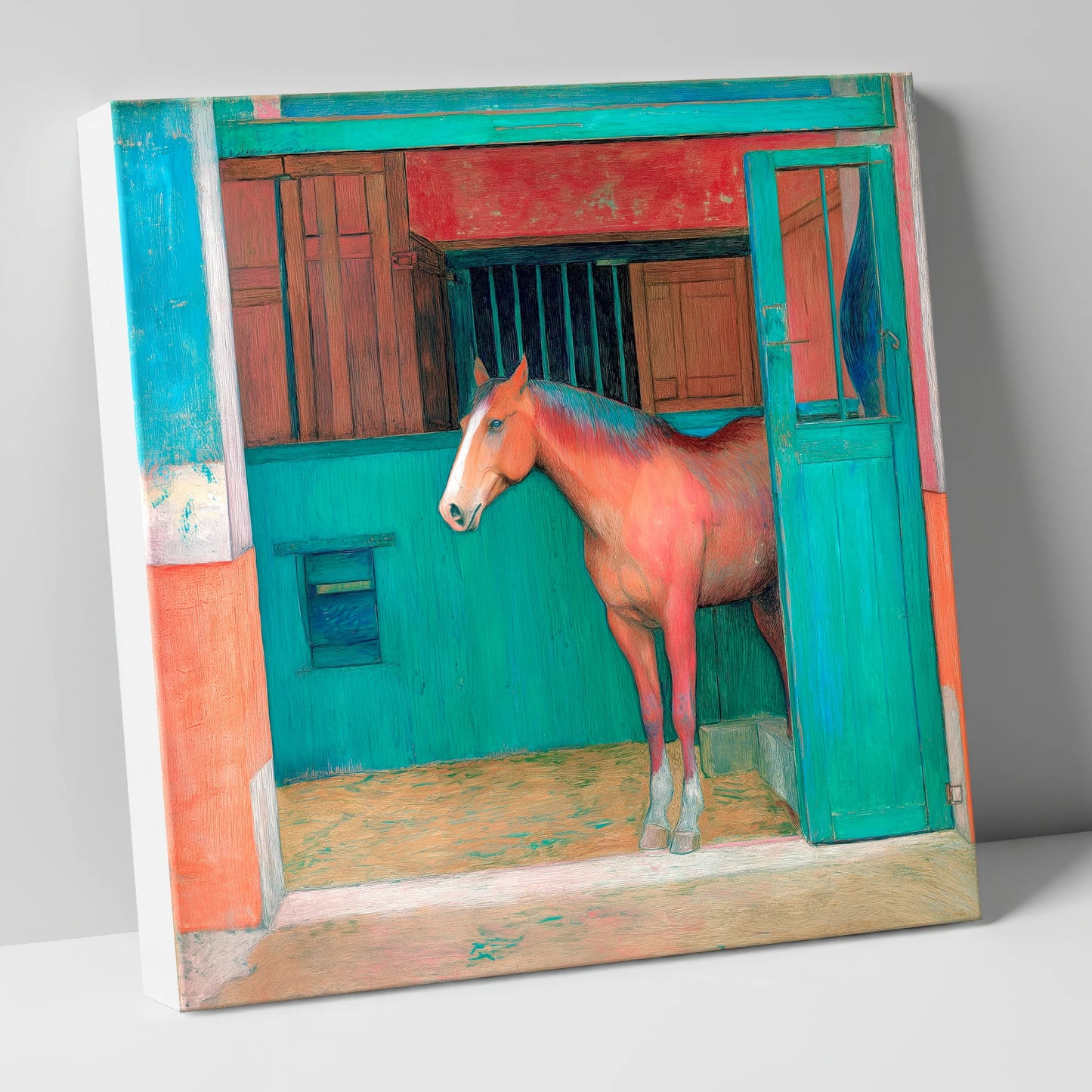 The Emerald Stable Door horse stable canvas wall art