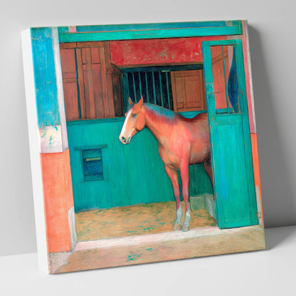 The Emerald Stable Door horse stable canvas wall art