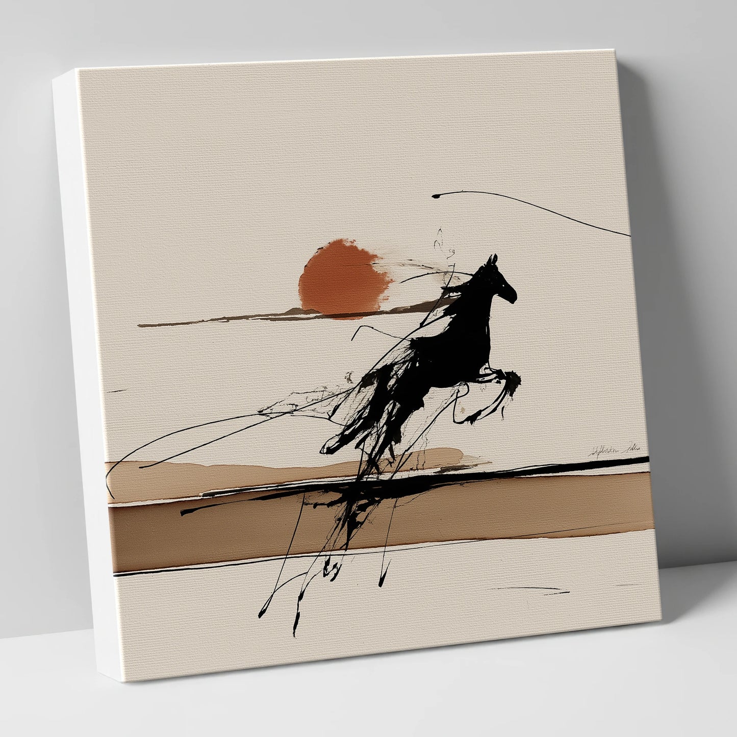 Wild Horizon Flight wild horses canvas wall art
