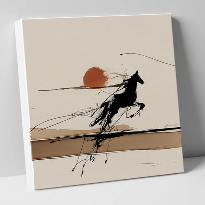 Wild Horizon Flight wild horses canvas wall art