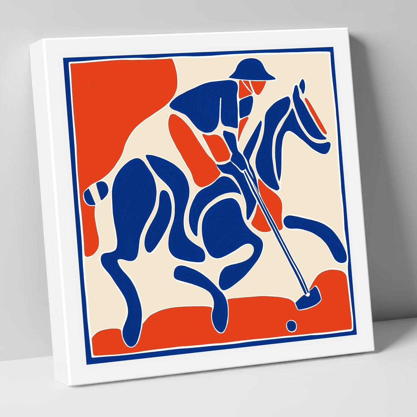 The Decisive Strike polo horse canvas wall art