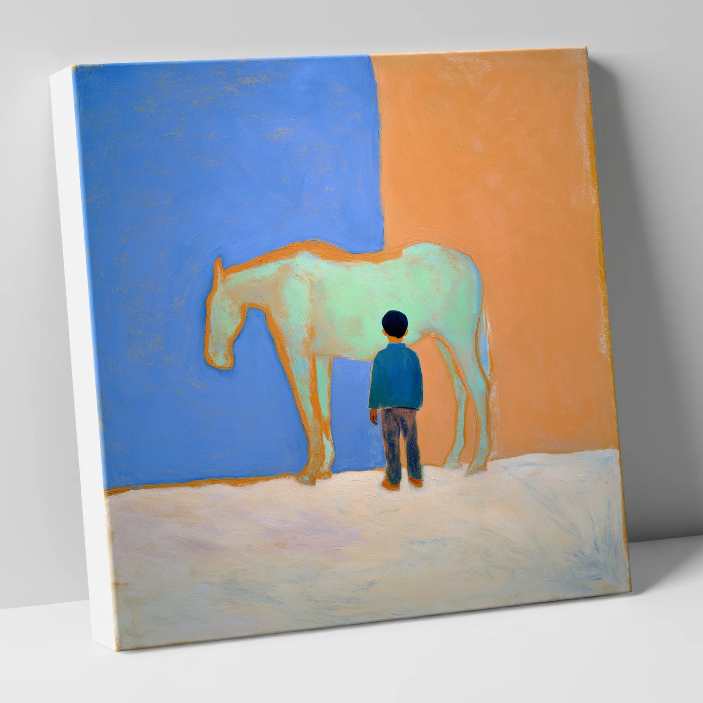 A Silent Understanding horse & rider canvas wall art