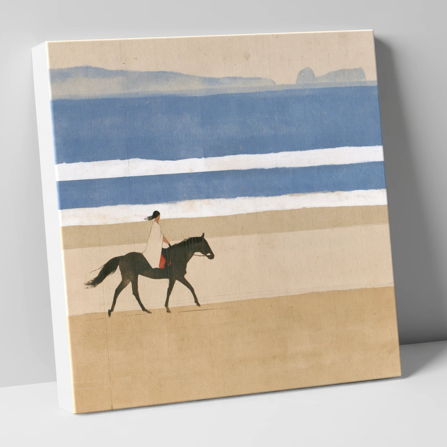 Tranquil Coastal Ride beach horse canvas wall art