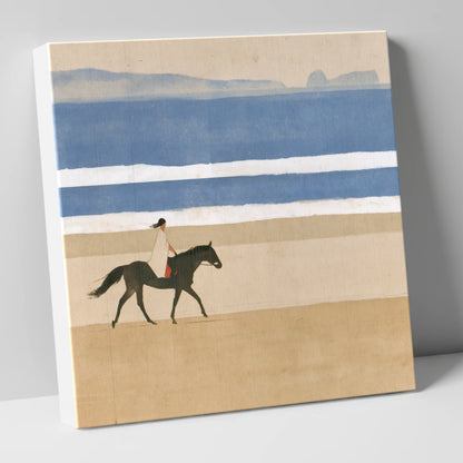 Tranquil Coastal Ride beach horse canvas wall art