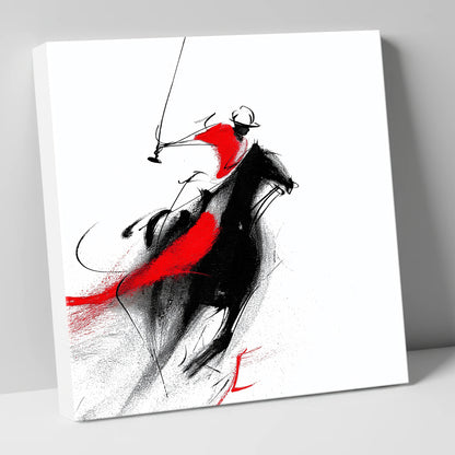 Dynamic Strike polo horse canvas wall art